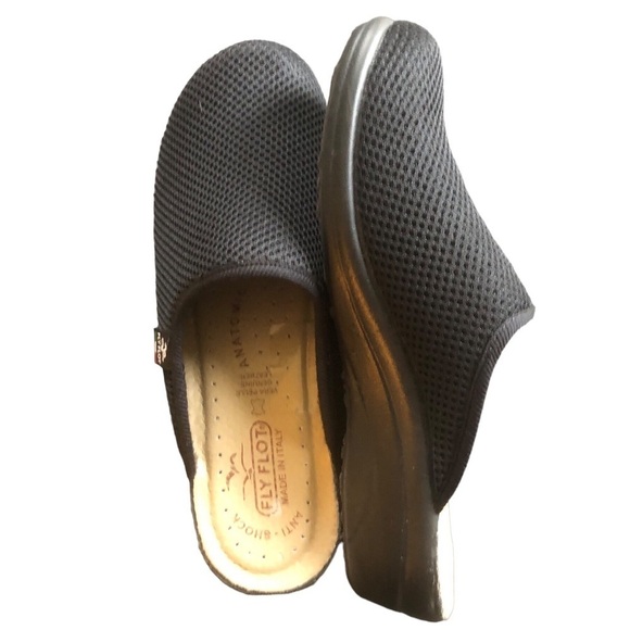 Fly Flot Open Back Clog Slipper Indoors/Outdoors Black Size Women’s 7.5-8 Italy - Picture 1 of 6